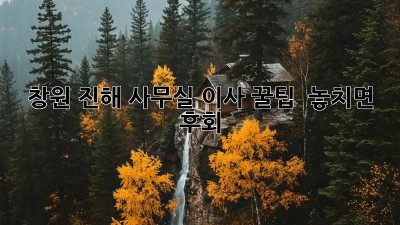 창원 진해 사무실 이사 꿀팁 🍯 놓치면 후회!