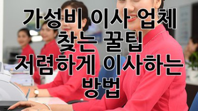 가성비 이사 업체 찾는 꿀팁🍯 저렴하게 이사하는 방법!