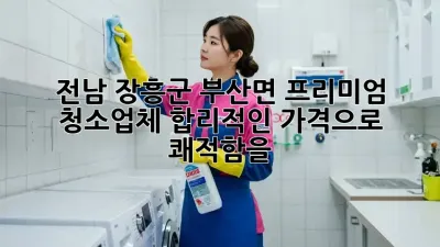 ✨ 전남 장흥군 부산면 프리미엄 청소업체, 합리적인 가격으로 쾌적함을! 🏡